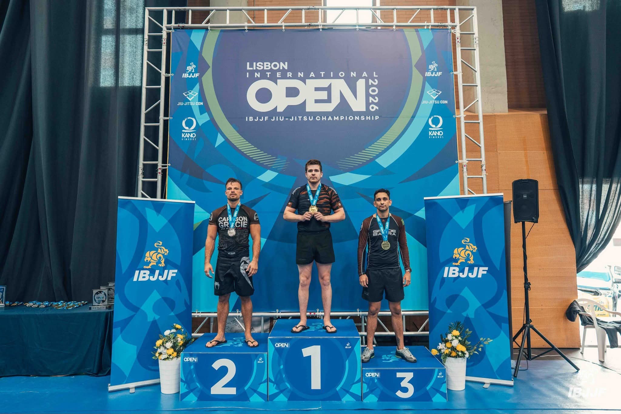 Het podium bij het IBJJF Lisbon Open 2026